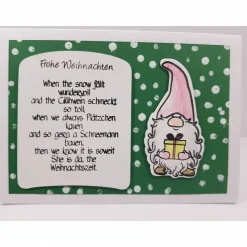 Wichtel Weihnachts Karte mit Gedicht Grußkarte Weihnachten