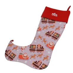 Wichtelstiefel Nikolausstiefel Nikolaus mit Schlitten & Namen - Nikolaussocke personalisiert Geschenk zum Nikolaus