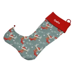 Wichtelstiefel Nikolausstiefel Elch mit Mütze & Namen - Nikolaussocke personalisiert Geschenk zum Nikolaus