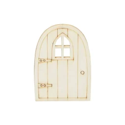 Wichteltür Holztür 6 x 10 x 0,3 cm mit Fenster