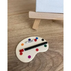 Wichteltür Wichtel Zubehör Staffelei / Mal Utensilien / Leinwand / Pinsel / Miniatur Puppenhaus