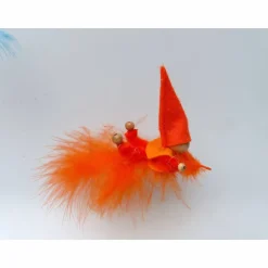 Wichtel-Zwerg auf Feder, Geschenk Geburt, Taufe, Frühlings-Deko