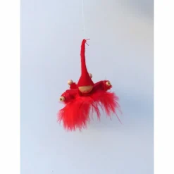 Wichtel-Zwerg auf Feder, Geschenk Geburt, Taufe, Frühlings-Deko