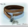 Wickelarmband aus Stoff und Leder zum Oktoberfest, Schmuck, Armband, Textilschmuck by Blinni-Fashion