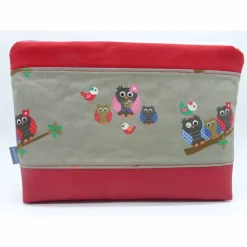 Wickeltasche Eulenfamilie mit wasserabweisendem Kunstlederboden individualisiert