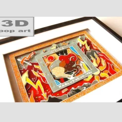 Widder Sternzeichen gerahmt personalisiertes Geschenk zum Geburtstag mit Name Geburtsdatum Text 3D Bild pop art