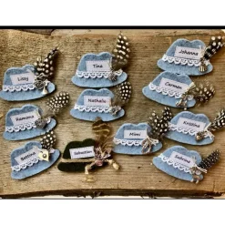 Wiesn-Anstecker Filz-Brosche Trachten-Brosche Namensträger Hut, Oktoberfest-give-away, Veranstaltung, Hochzeit, Wunschbeschriftung, Personalisierung