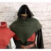 Wikinger Gugel für Frauen & Männer, Skjoldehamn Gugel , Wolle oliv Mittelalter Kapuze, SCA, LARP, Toraxacum