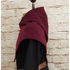 Wikinger Gugel für Frauen & Männer, Skjoldehamn Gugel , Wolle bordeaux, Mittelalter Kapuze, SCA, Halloween, LARP, Toraxa