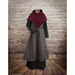 Wikinger Gugel für Frauen & Männer, Skjoldehamn Gugel , Wolle bordeaux, Mittelalter Kapuze, SCA, Halloween, LARP, Toraxa