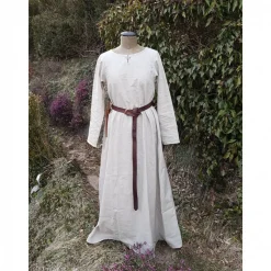 Wikinger Kleid, blaues Leinen Schürzenkleid, Mittelalter Gewandung, Cosplay Kostüm, LARP