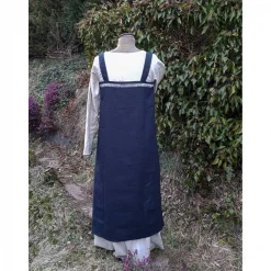 Wikinger Kleid, blaues Leinen Schürzenkleid, Mittelalter Gewandung, Cosplay Kostüm, LARP
