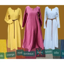 Wikinger Leinen Kleid, used look, Unterkleid Mittelalter, Leinenkleid, stone washed, Cosplay, LARP,
