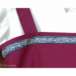 Wikinger Leinen Schürzenkleid, Überkleid bordeaux , Mittelalter Kleid, Wiki Schürze, LARP, SCA, Toraxacum