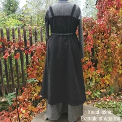 Wikinger Schürzenkleid 100% Wolle, Überkleid dunkelbraun, Mittelalter Kleid, Toraxacum