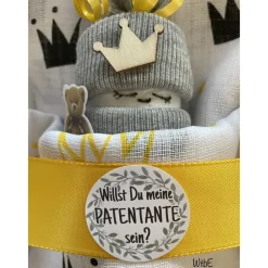 Willst Du meine Patentante sein? Willst Du mein Patenonkel sein? 2er Set Windelbabys, originelle Taufpaten Geschenkidee