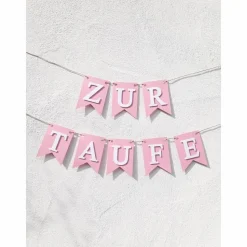 Wimpel Girlande zur Taufe auf Wunsch personalisiert mit Wunschnamen Wimpelkette mit Namen Taufkind Dekoration