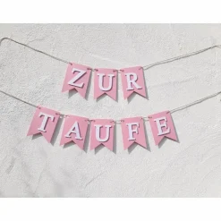 Wimpel Girlande zur Taufe auf Wunsch personalisiert mit Wunschnamen Wimpelkette mit Namen Taufkind Dekoration