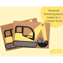 Wimpelkette Bagger | Girlande Baustelle | Bastelset | Baustelle Geburtstag | Bagger Geburtstag | Baustellen Deko