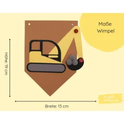 Wimpelkette Bagger | Girlande Baustelle | Bastelset | Baustelle Geburtstag | Bagger Geburtstag | Baustellen Deko