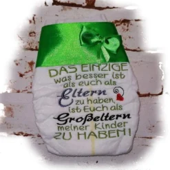 Windel Großeltern Bestickte Windel für Oma und Opa