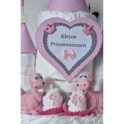 Windeltorte Windelschloss rosa Zwillinge personalisiert mit Namen