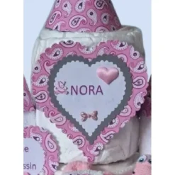 Windeltorte Windelschloss rosa Mädchen personalisiert mit Namen