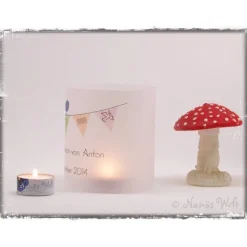 Windlicht - Kommunion mit Wimpelkette Jungen