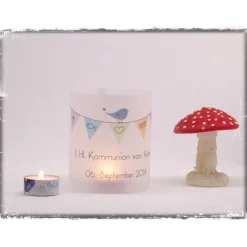 Windlicht - Kommunion mit Wimpelkette Jungen