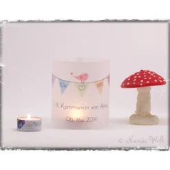 Windlicht - Kommunion mit Wimpelkette Mädchen