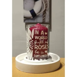 Windlicht aus Raysin mit Glaszylinder