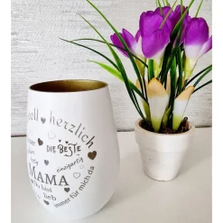 Windlicht graviert Mama – Persönliches Familien Geschenk & Erinnerungslicht