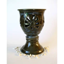 Windlichtpokal aus Keramik Lichtdekoration sehr schön als Tischdekoration für eine festliche Tafel