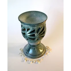 Windlichtpokal aus Keramik Lichtdekoration sehr schön als Tischdekoration für eine festliche Tafel