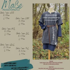 Winter Tunika Wolle kariert – Wikinger Stil, für Herren,Toraxacum