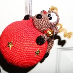 Winter Weihnachten Advent-Hängedeko-Maus oder Elch-Sprungfeder Wackelaugen