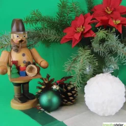 Winterkerze Schneeball mit feinem Glitzer - Winterdeko
