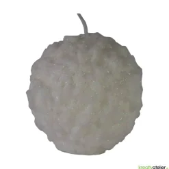Winterkerze Schneeball mit feinem Glitzer - Winterdeko