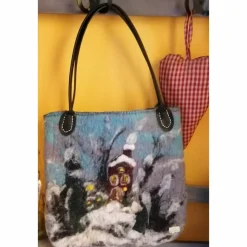 WIntertasche, Shopper handgefilzt mit Motiv