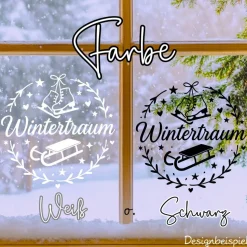 Wintertraum saisonaler Aufkleber Fensterbild für die Weihnachts- und Adventszeit
