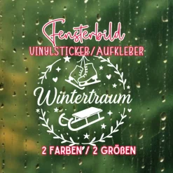 Wintertraum saisonaler Aufkleber Fensterbild für die Weihnachts- und Adventszeit