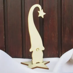 Winter-Wichtel Eberhard mit Stand-Stern aus Holz