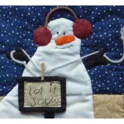 Winterzeit Kleiner Wandbehang mit lustigem Schneemann