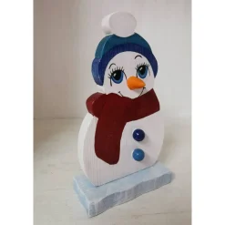 Witziger Schneemann aus Holz