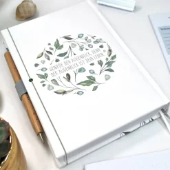 Wochenkalender & Terminplaner 2025 A5 mit vielen Extras personalisiert botanisch mit Olive & Eukalyptus
