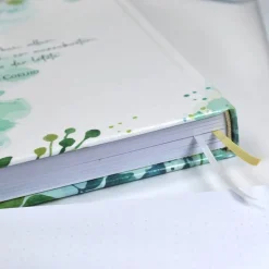 Wochenkalender & Terminplaner 2026 A5 mit vielen Extras personalisiert botanisch Pflanzen Blätter grün