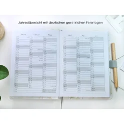 Wochenkalender & Terminplaner 2025 A5 Wochenübersicht / Tagesübersicht / Tagebuch personalisiert royalblau