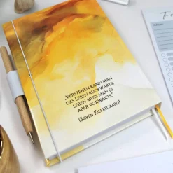 Wochenkalender & Terminplaner 2026 A5 Wochenübersicht / Tagesübersicht / Tagebuch personalisiert gelb