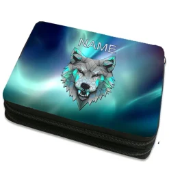Wolf Federmäppchen inkl. Inhalt mit Name / personalisierbar
