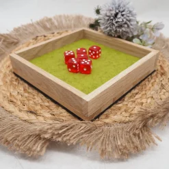 Würfelbrett – Hochwertige Würfelunterlage aus Eiche & Filz | Geräuschdämpfendes Würfelpad